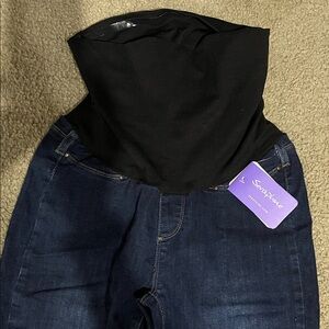Seraphine Black and Dark Blue Maternity Pants